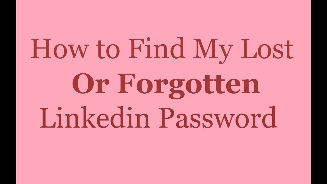linkedin lost password